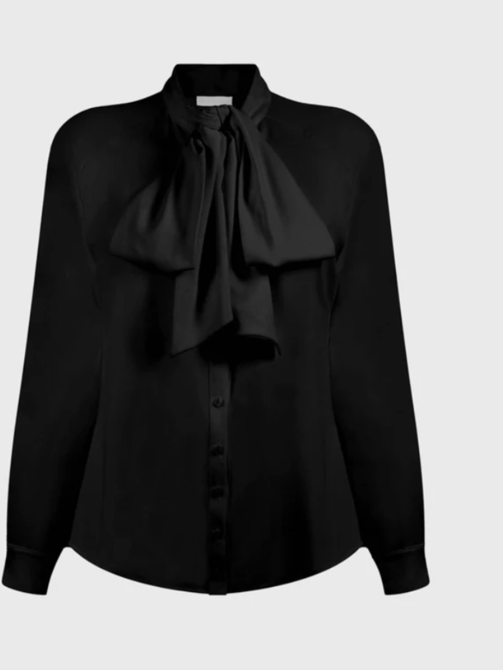 Anne Fontaine SANTANA Black Bow Tie Neck Blouse Size 46 / US 14 H14F364